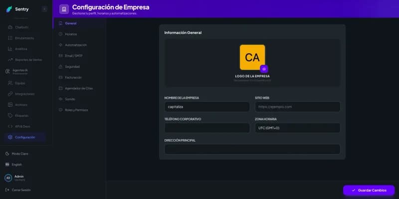 Sentry CRM · Omnichannel CRM & AI Assistant