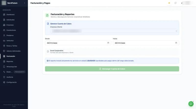ServiFuturo · Contrôle Opérationnel de Flotte et Trajets