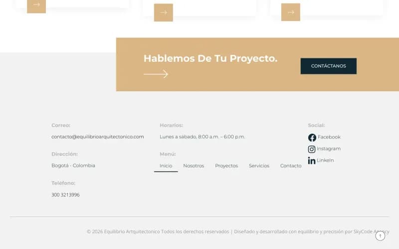 Equilibrio Arquitectónico · Site Web & Catalogue Numérique