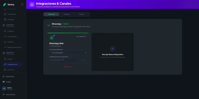 Sentry CRM · Omnichannel CRM & AI Assistant