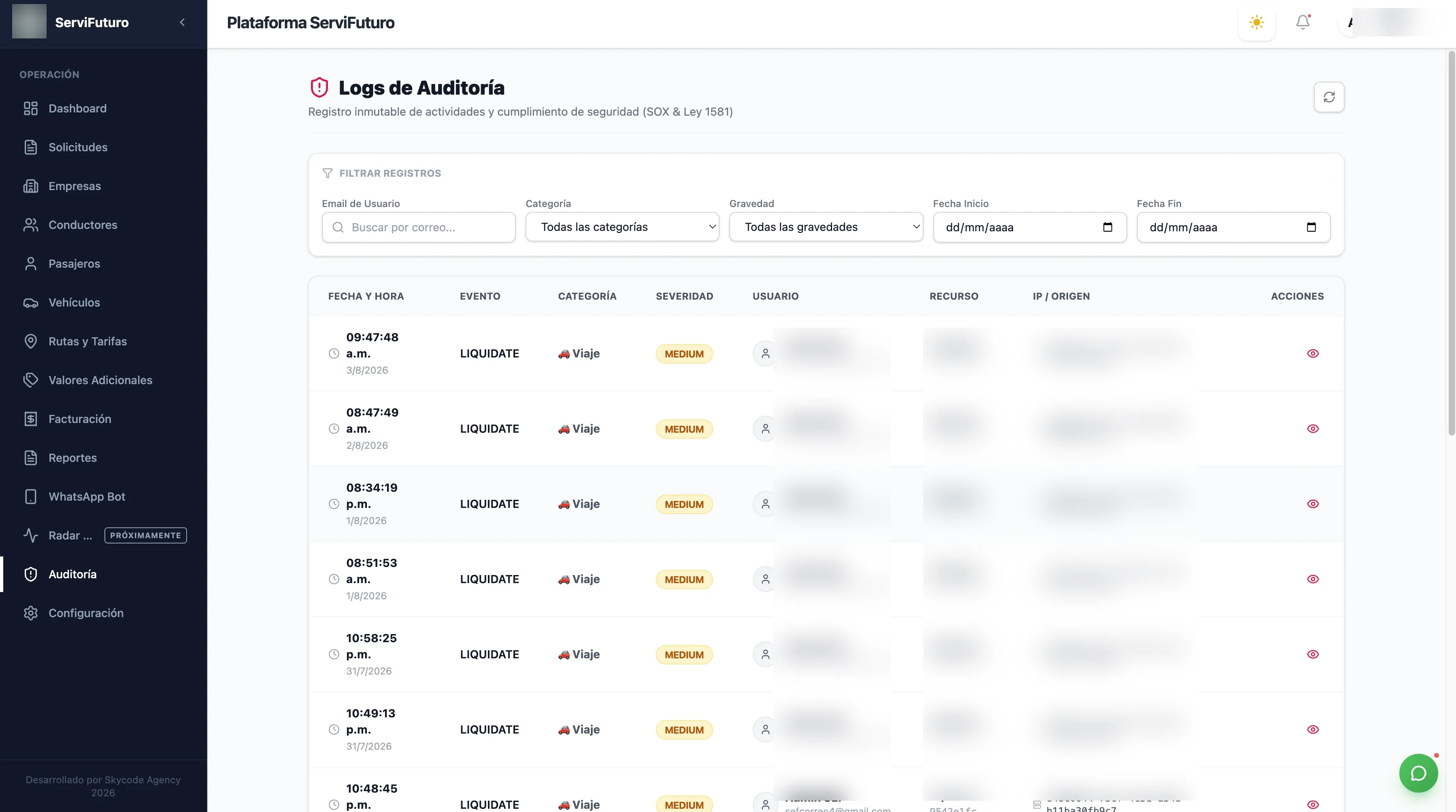 Plataforma de Gestión de Flota y Control Operativo — captura 12